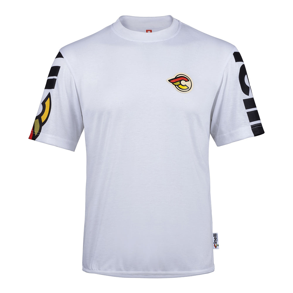 Гравийная/МТБ футболка джерси Cinelli Gravel Tech Tee SS / Белый-Черный