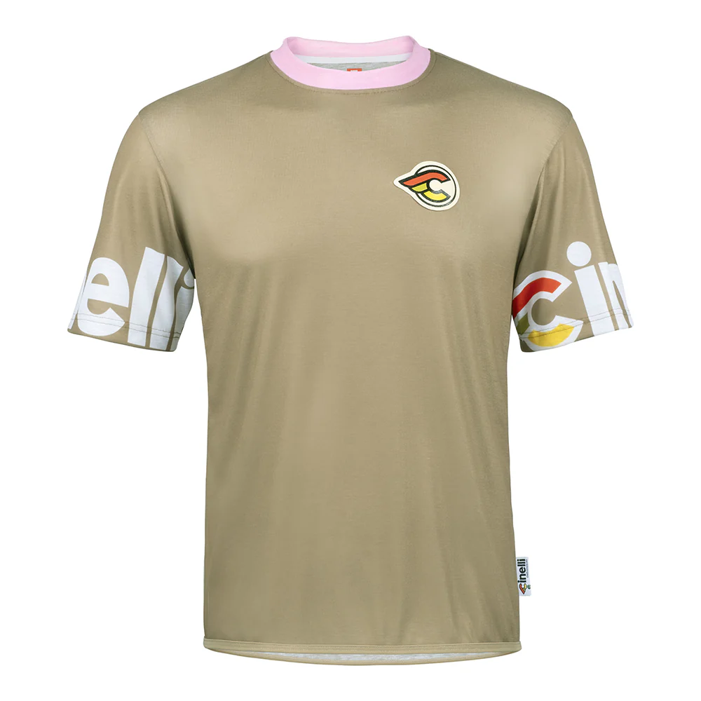 Гравийная/МТБ футболка джерси Cinelli Gravel Tech Tee SS / Золотой-Розовый