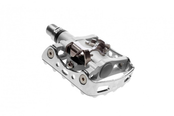 Педали контактные МТБ с платформой Shimano Pedal PD-M324 / SPD / Шипы SM-SH51 / Серый