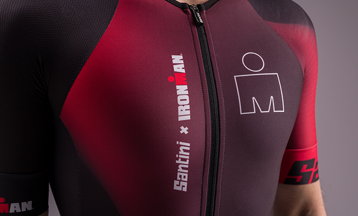 Трисьют с коротким рукавом Santini Ikaika Ironman SS Trisuit / Красный