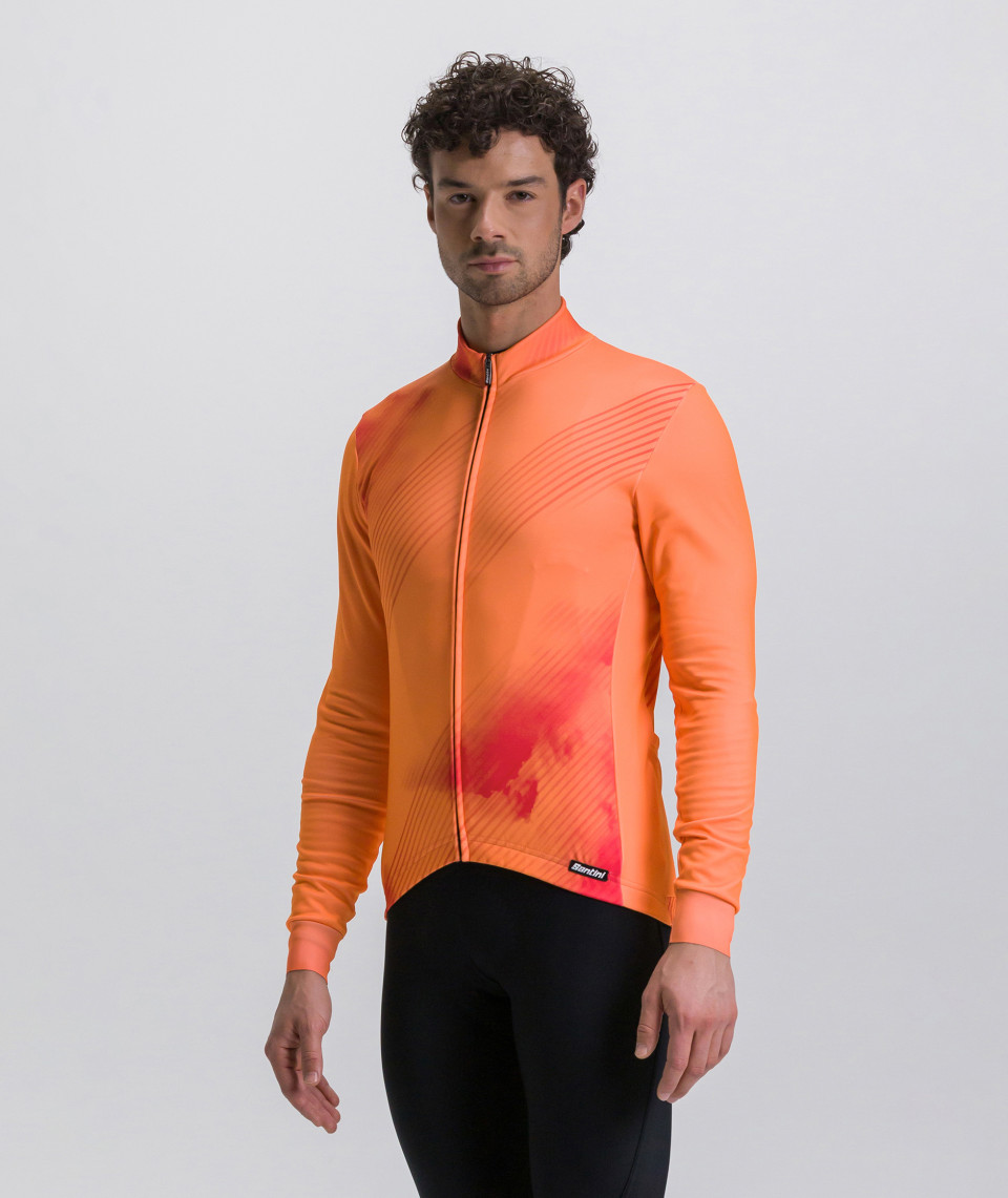 Веломайка с длинным рукавом Santini Pure Dye LS Cycling Jersey / Оранжевый