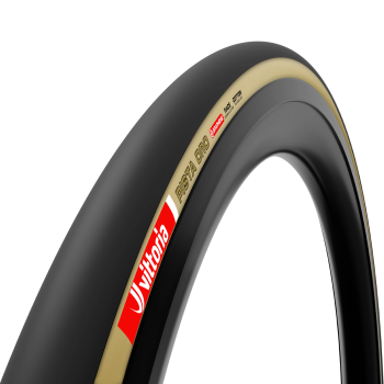 Покрышка трековая Vittoria Pista Oro Fold TLR / Черный-Бежевый