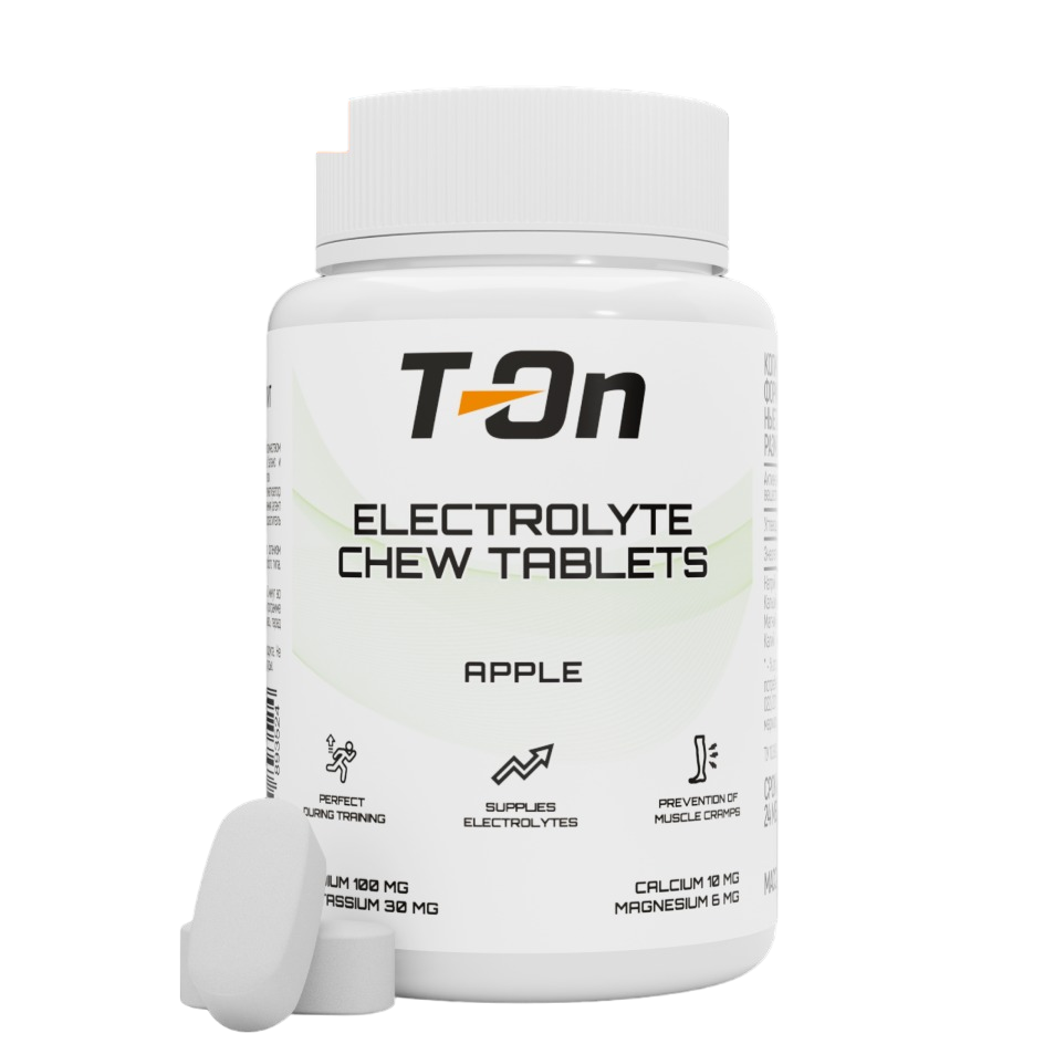 Жевательные Солевые таблетки T-ON ELECTROLYTE СHEW TABLETS / 60шт / Яблоко