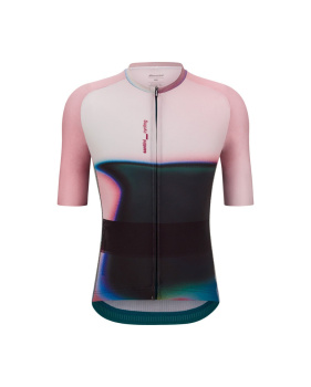 Веломайка Santini Luce Unisex Cycling Jersey / Черный-Розовый