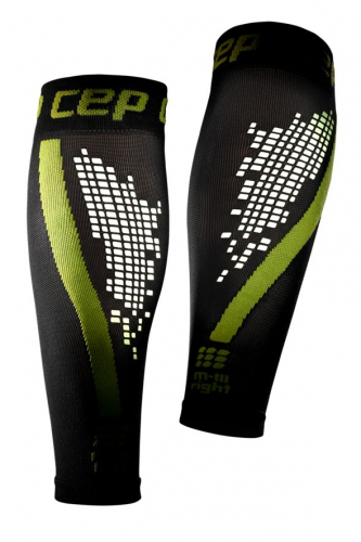 Женские спортивные компрессионные гетры CEP Calf Sleeves / Черный-Зеленый