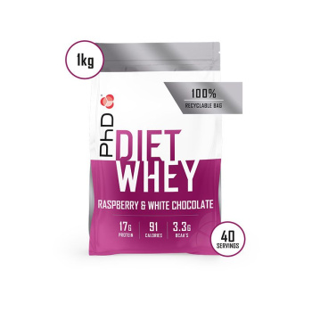 PhD Diet Whey, диетическая протеиновая смесь, вкус Белый Шоколад/Малина, 1кг