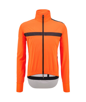 Велокуртка с капюшоном Santini Guard Neos Jacket With Hood / Оранжевый-Черный