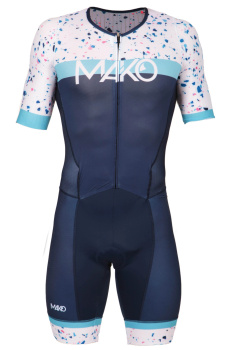 Трисьют с коротким рукавом MAKO Trifonction PRO Set-In Terrazzo / Синий-Белый