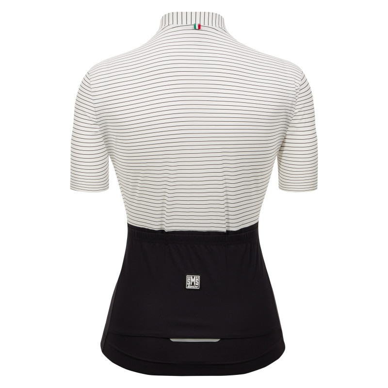 Веломайка женская Santini Colore Riga Women's SS Cycling Jersey / Белый-Черный