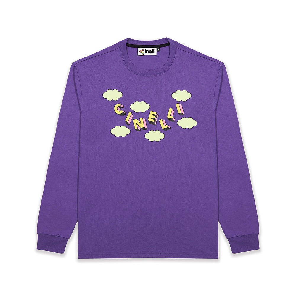 Лонгслив Cinelli T-Shirt Longsleeve Gabe Alcala Planets / Фиолетовый