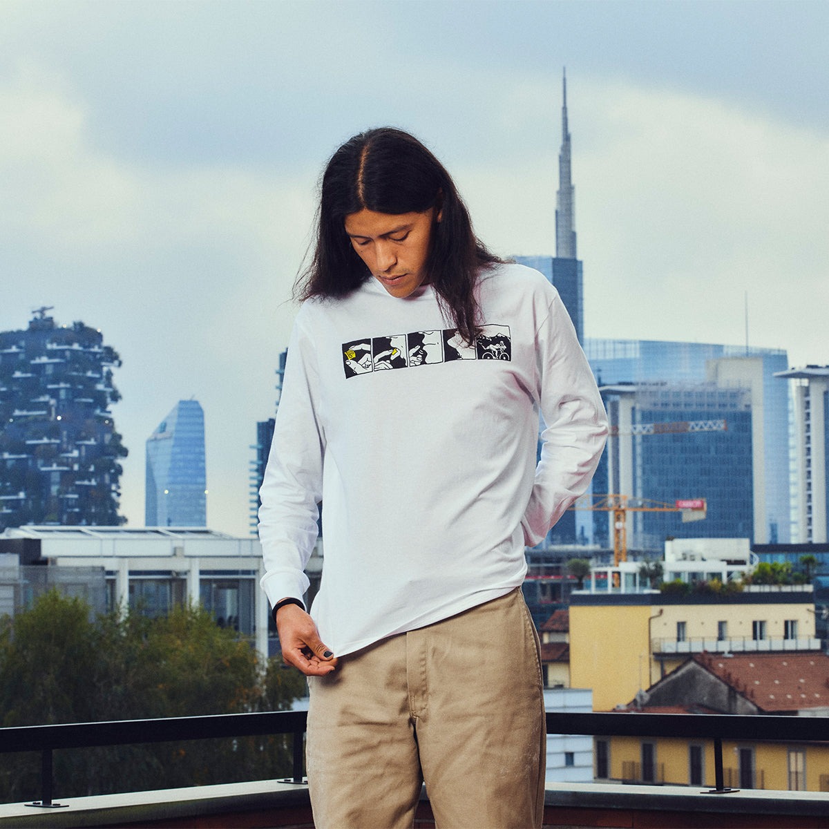Лонгслив Cinelli T-Shirt Longsleeve Acid / Белый