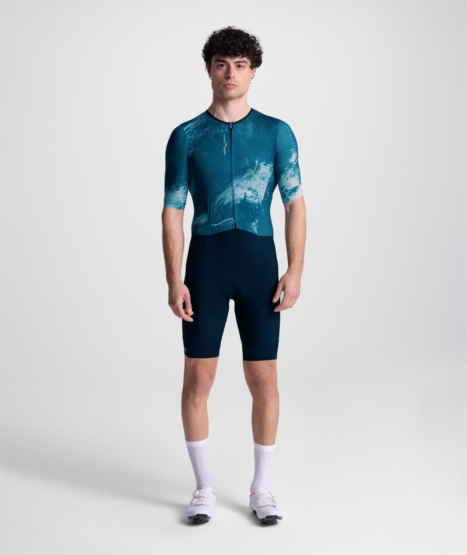 Трисьют с коротким рукавом Santini  Leaf Motion SS Trisuit / Зеленый
