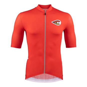 Велосипедная джерси Cinelli Tempo Mesh Jersey / Im Bike We Trust / Красный-Белый