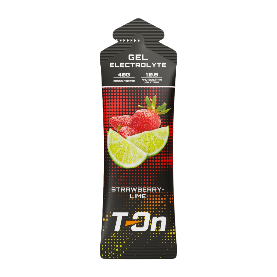 Энергетический углеводный гель T-ON ELECTROLYTE GEL / 60мл / Клубника-Лайм