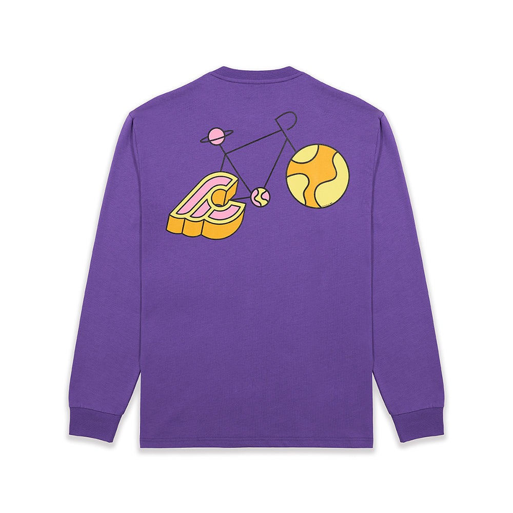 Лонгслив Cinelli T-Shirt Longsleeve Gabe Alcala Planets / Фиолетовый
