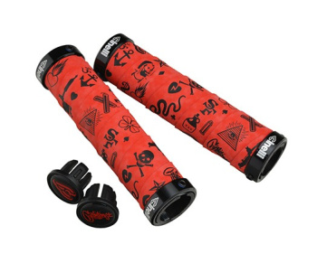 Велогрипсы Cinelli Grips Mike Giant - Art Design / Красный-Черный