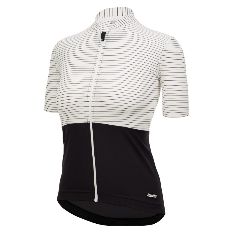 Веломайка женская Santini Colore Riga Women's SS Cycling Jersey / Белый-Черный
