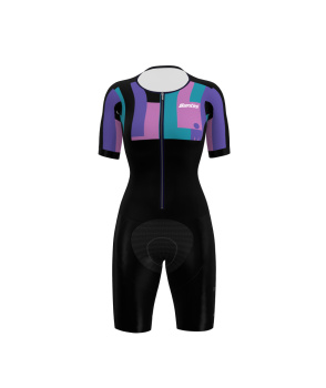 Трисьют с коротким рукавом женский Santini Aahonoui Viper Ironman Women's SS Trisuit / Фиолетовый