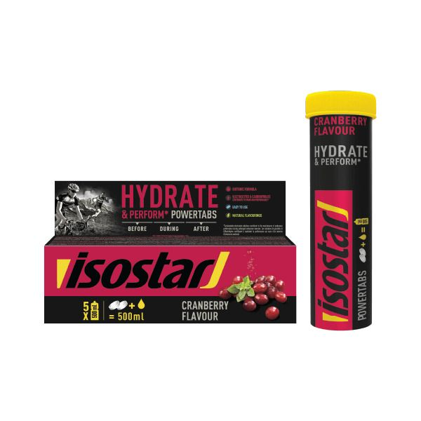 Растворимые таблетки Isostar Powertabs / Клюква / 10 таблеток в тубе