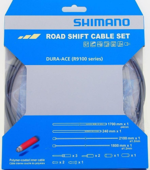 Трос и Оплетка переключения Shimano Dura-Ace R9100 Road Shift Cable Set 2100/1800mm / Серый