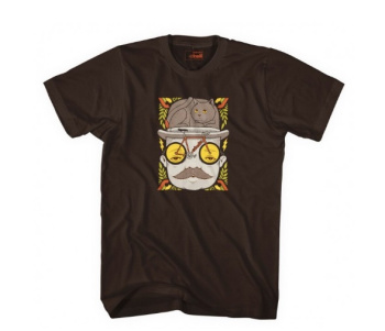 Футболка Cinelli T-Shirt Mr Cat Hat Jeremy Fish / Коричневый