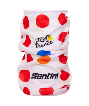 Баф Santini Tour De France Polka Dot Jersey Neck Warmer / Белый-Красный