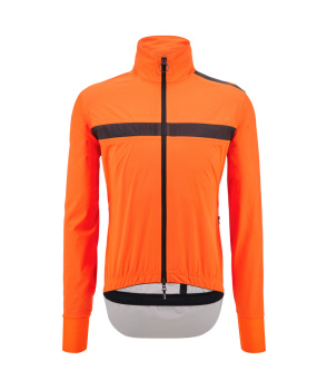 Велокуртка с капюшоном Santini Guard Neos Jacket With Hood / Оранжевый-Черный