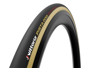 Покрышка трековая Vittoria Pista Oro Fold TLR / Черный-Бежевый