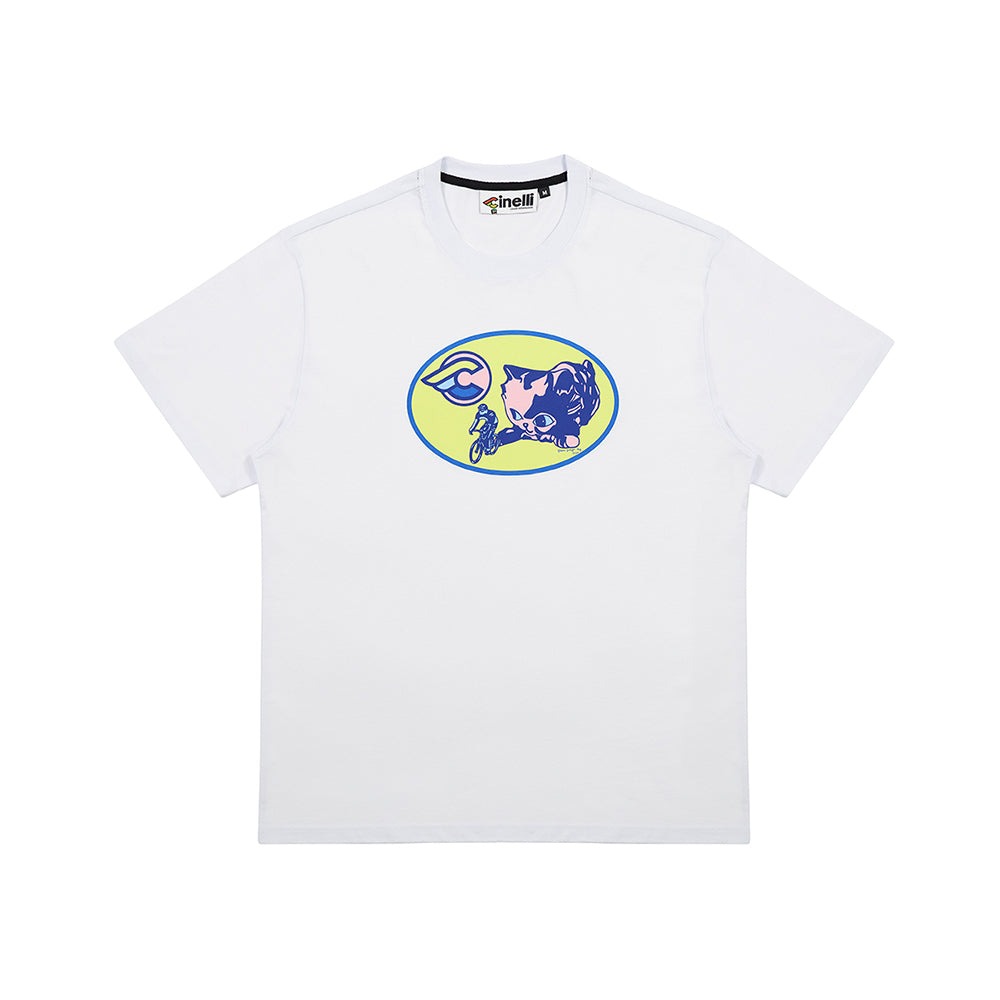 Футболка Cinelli T-Shirt Shana Sadeghi Ray Kitten / Белый
