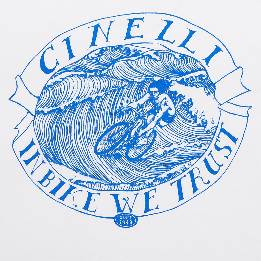 Футболка Cinelli T-Shirt Gerry Wedd Cyclist Surfer / Белый