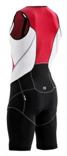 Мужской компрессионнный стартовый костюм для триатлона CEP TriSuit / Черный-Красный