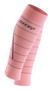 Женские спортивные компрессионные гетры CEP Calf Sleeves со светоотражателями / Розовый