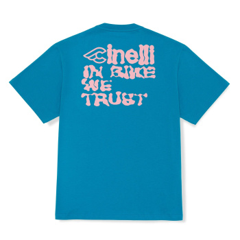 Футболка Cinelli T-Shirt In-Bike-We-Trust / Голубой