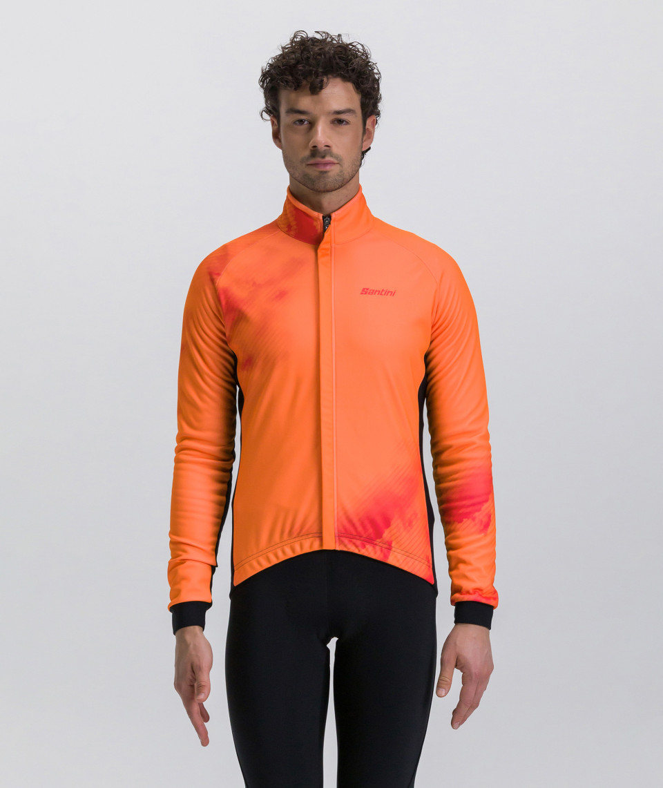 Ветровка Santini Pure Dye Wind Jacket / Оранжевый-Черный