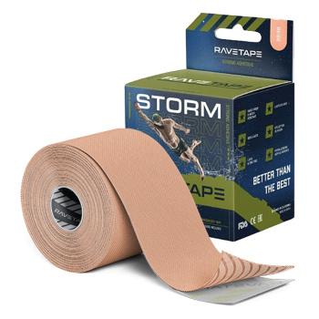 Кинезиотейп RaveTape STORM 5×5 / Телесный