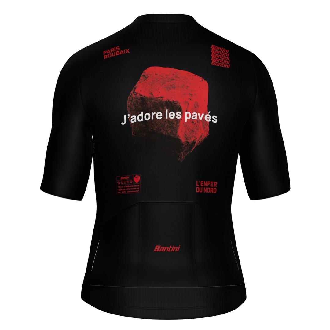 Веломайка Santini Paris Roubaix SS Cycling Jersey / Черный