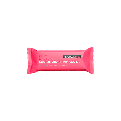 Батончик орехово-фруктовый R.A.W. LIFE Fruit & Nut Bar / Малиновая Панакота