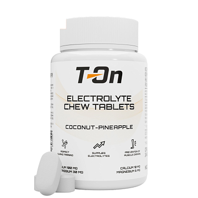 Жевательные Солевые таблетки T-ON ELECTROLYTE СHEW TABLETS / 60шт / Кокос-Ананас