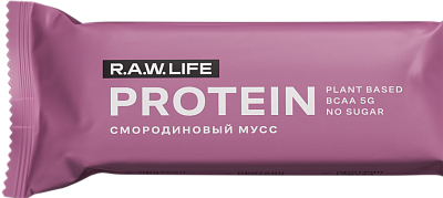 Батончик орехово-фруктовый R.A.W. LIFE Protein Bar / Смородиновый мусс