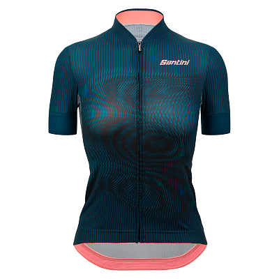 Веломайка женская Santini Delta Vortex Women's SS Cycling Jersey / Зеленый-Розовый