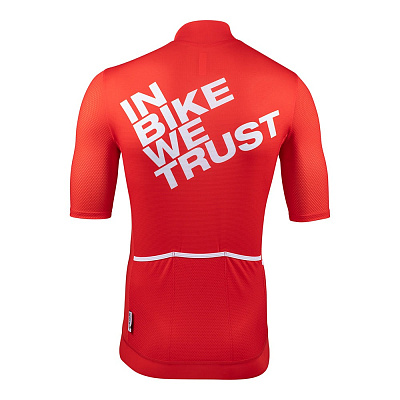 Велосипедная джерси Cinelli Tempo Mesh Jersey / Im Bike We Trust / Красный-Белый