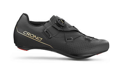 Велотуфли шоссейные Crono CR-3-24 Composit / Черный-Золотой