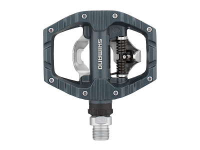 Педали контактные МТБ с платформой Shimano Pedal PD-EH500 / SPD / Шипы SM-SH56 / Черный