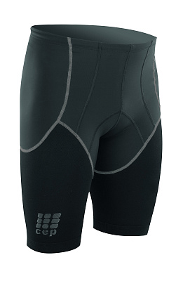 Мужские компрессионные стартовые шорты для триатлона CEP Tri Shorts / Черный
