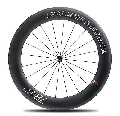 Колесо переднее Profile Design Wheel 78 Twenty Four Tubular Front / Черный-Белая надпись