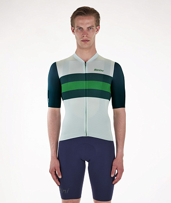 Веломайка Santini Eco Sleek Bengal Jersey / Белый-Зеленый