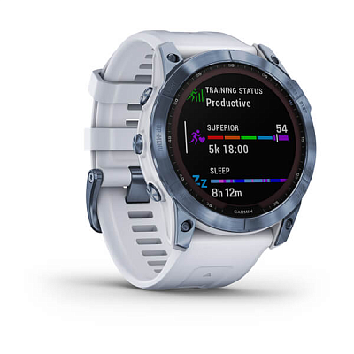 Умные часы Garmin Fenix 7X Saphire (Solar) Whitestone/Ti w/Silcone Band