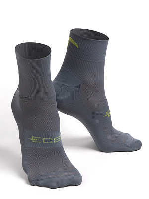 Спортивные носки ECSI короткие унисекс с логотипом / Серый