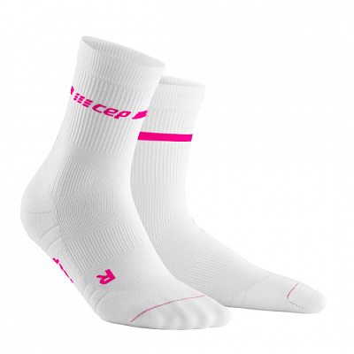 Женские спортивные компрессионные носки CEP Short Socks 3.0 / Белый-Розовый