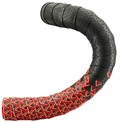 Обмотка руля двухслойная DEDA Elementi LOOP NASTRO Texture Gel Tape / Черный-Красный